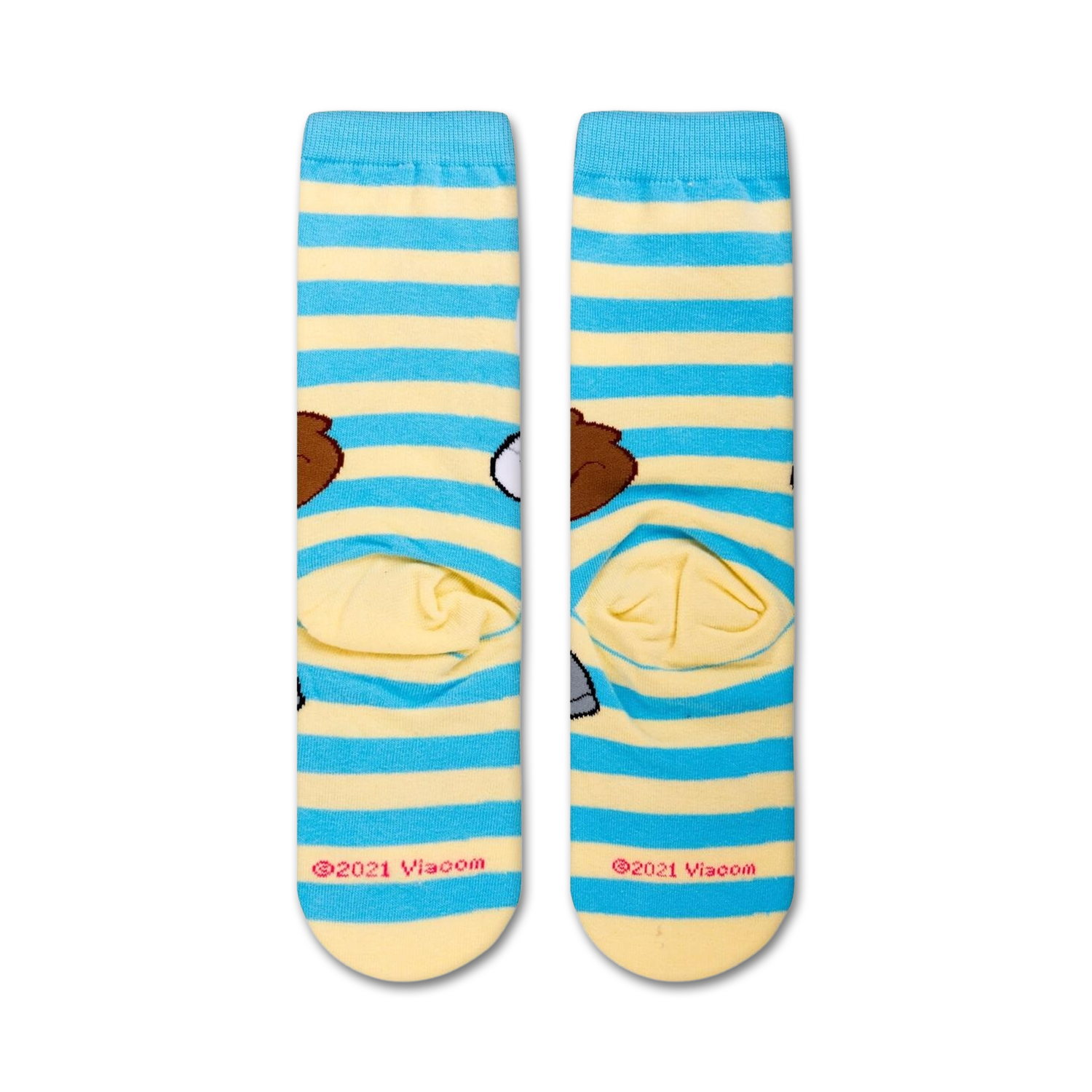 Image showing the inside of the Spongebob Squarepants Sandy Cheeks crew socks, showcasing the heel and toe.