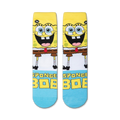 Pair of Spongebob Squarepants Smilepants socks shown against a white background.
