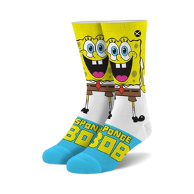 spongebob squarepants smilepants spongebob squarepants themed mens & womens unisex multi novelty crew socks