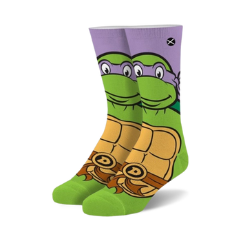 tmnt: teenage mutant ninja turtles donatello teenage mutant ninja turtles themed mens & womens unisex multi novelty crew socks
