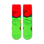 Another view of the TMNT Raphael socks, showing the full design on the socks.