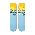 Flat lay image showing two 'Early to Rise' socks.  The socks are laid flat, showcasing their full design.