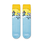 Flat lay image showing two 'Early to Rise' socks.  The socks are laid flat, showcasing their full design.