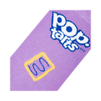 Close-up detail shot of the sock fabric, showcasing the Pop-Tarts Wildberry design and colors.