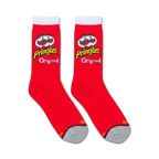 Close-up of two Pringles Original socks; showcasing the full design.