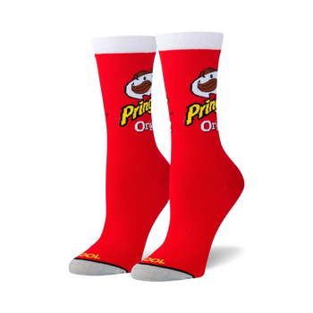 pringles can pringles themed womens red novelty crew socks