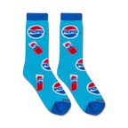 Flatlay showcasing a pair of Pepsi Can socks on a white background. 