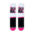 Flatlay showcasing a pair of Breakfast Club crew socks, highlighting the sock's design and color scheme.