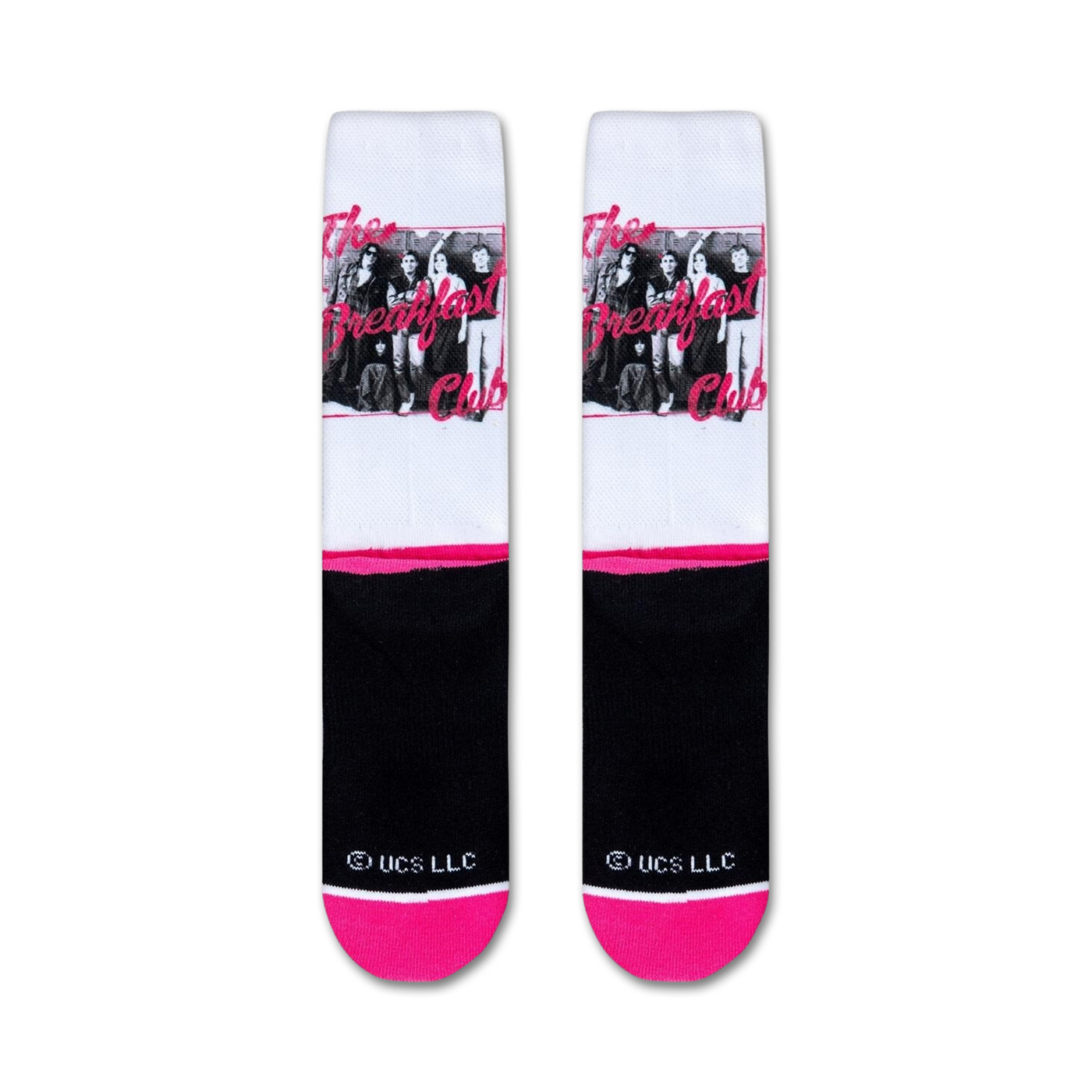 Flatlay showcasing a pair of Breakfast Club crew socks, highlighting the sock's design and color scheme.