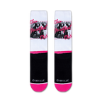 Flatlay showcasing a pair of Breakfast Club crew socks, highlighting the sock's design and color scheme.