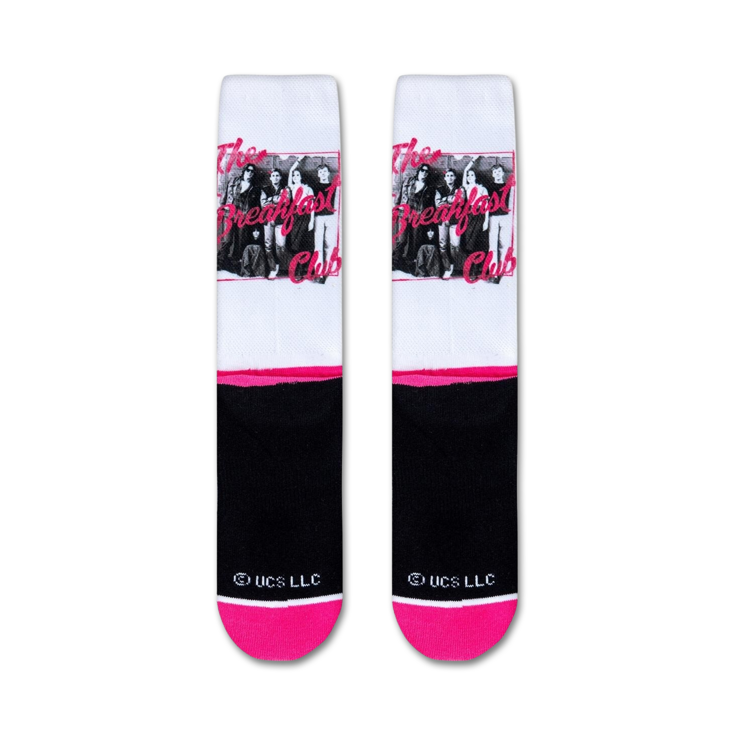 Flatlay showcasing a pair of Breakfast Club crew socks, highlighting the sock's design and color scheme.