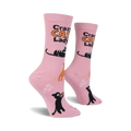 Flat lay showcasing the pair of Crazy Cat Lady socks.