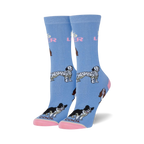Lifestyle shot of a person wearing the Dog Lover socks, showcasing how they look when worn.