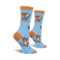 Another full view of the 'Cat Lover' socks showcasing the design details and color palette.