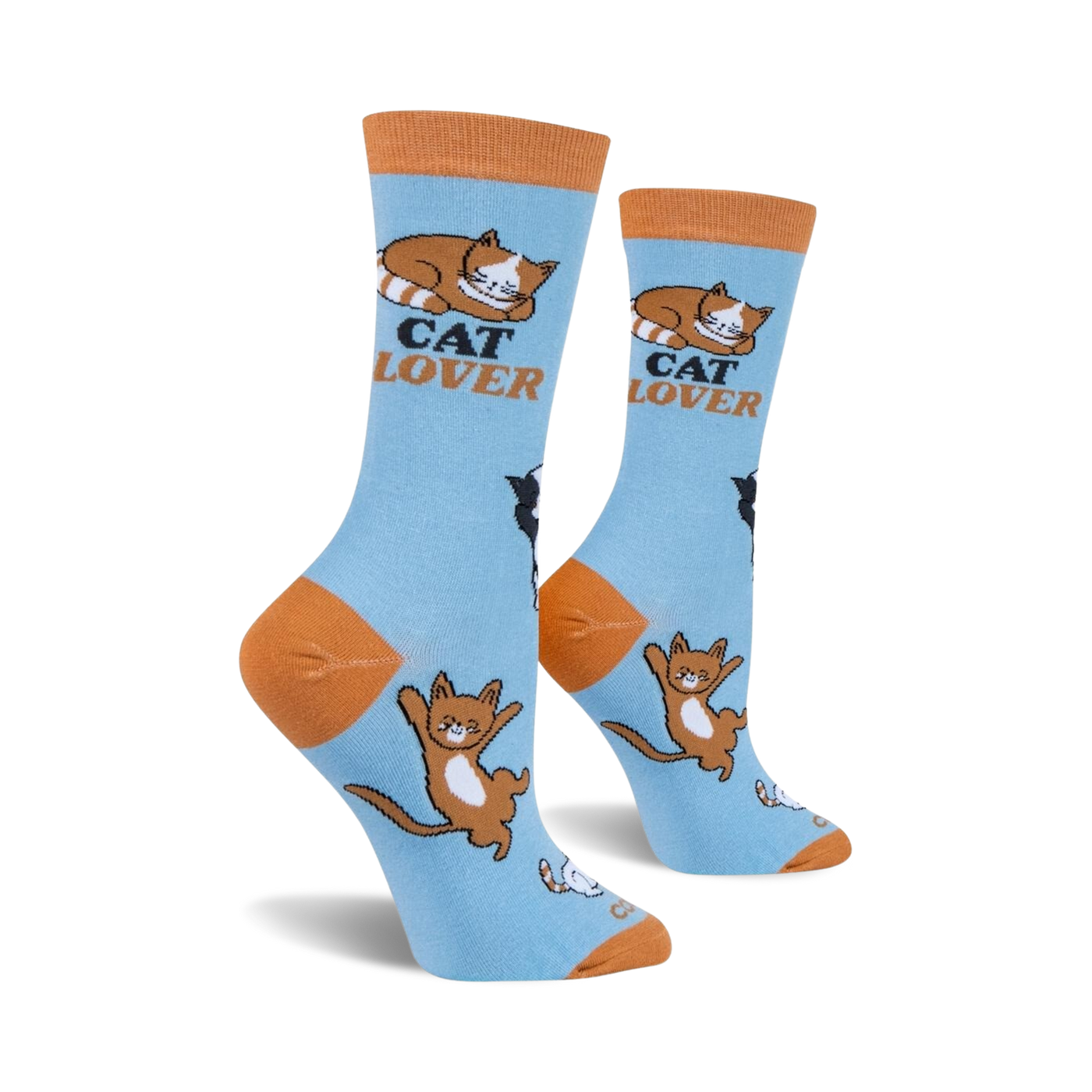 Another full view of the 'Cat Lover' socks showcasing the design details and color palette.