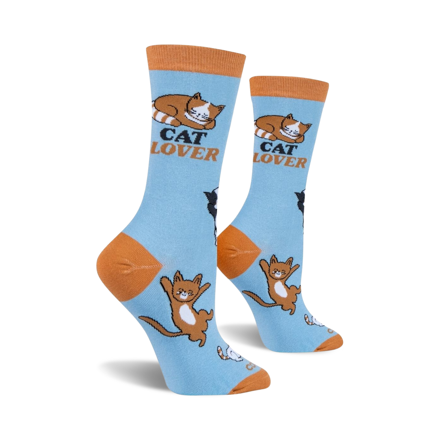 Another full view of the 'Cat Lover' socks showcasing the design details and color palette.