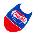 Lifestyle shot of the Pepsi-Cola no-show socks on a person's feet, showing how they look when worn.