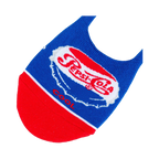 Lifestyle shot of the Pepsi-Cola no-show socks on a person's feet, showing how they look when worn.
