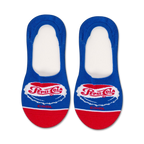 Pair of blue and red Pepsi-Cola no-show socks.  The socks feature the Pepsi logo and 'Cool' text.