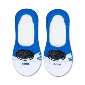oreos oreo themed womens blue novelty liner socks