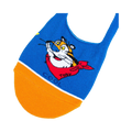 Close-up of a single Frosted Flakes Tony the Tiger no-show sock, showcasing the detail of the tiger's face and the red bandana.