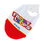 Lifestyle product shot of a pair of Froot Loops no-show socks on a white background.