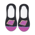 Pair of black no-show socks with a Pop-Tarts design.  Features pink and light blue accents.