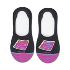 Pair of black no-show socks with a Pop-Tarts design.  Features pink and light blue accents.