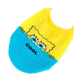 Close-up of a single Spongebob no-show sock, showcasing the detailed SpongeBob print and 'cool' text.