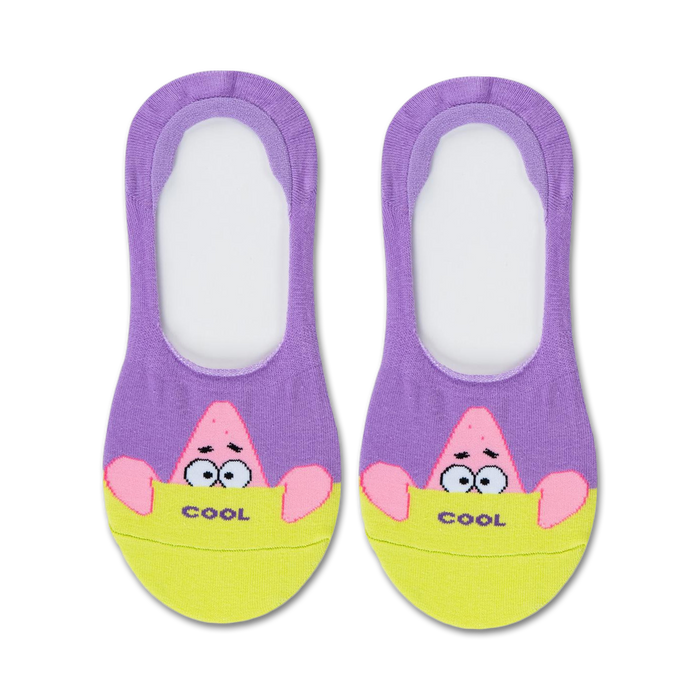 purple crew socks feature cartoon character patrick star with 