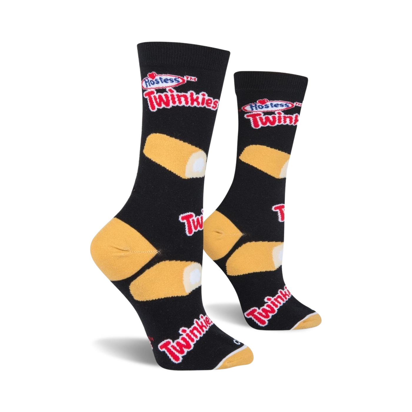 Flat lay showcasing a pair of Twinkies socks against a white background.