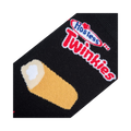 Close-up detail shot of the Twinkies and Hostess logo on the sock.
