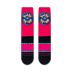 Close-up product shot showing the Wheel of Fortune socks with the design details and copyright information visible.
