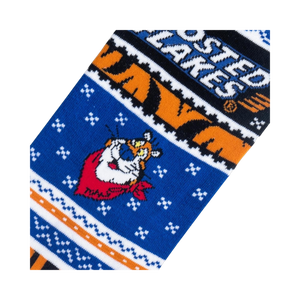Close-up detail shot showcasing Tony the Tiger graphic on the Frosted Flakes socks.