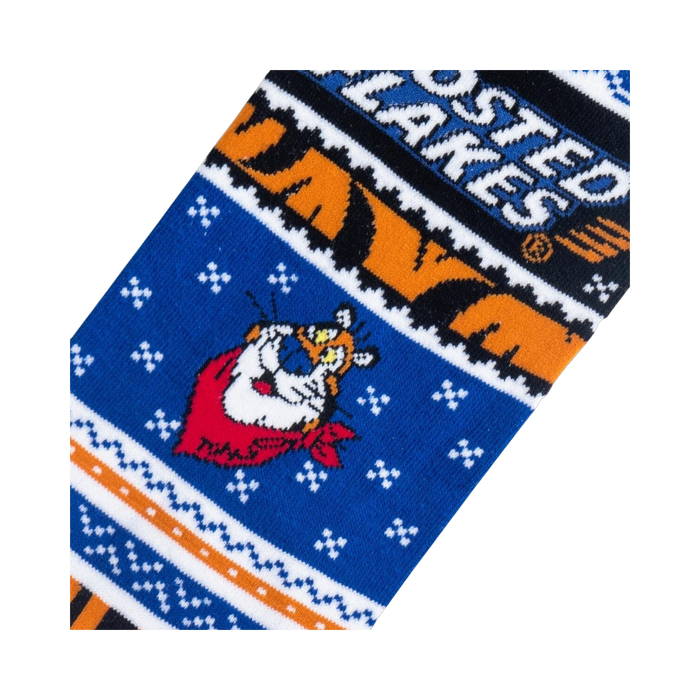 Close-up detail shot showcasing Tony the Tiger graphic on the Frosted Flakes socks.