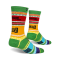Pair of Teenage Mutant Ninja Turtles ugly sweater socks displayed on a white background.
