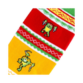 Close-up detail shot showcasing the pixel art TMNT design and colorful stripes on the socks.