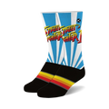 Crew socks in black, white, and blue.  The Street Fighter 2 logo is prominently displayed against a sunburst background.