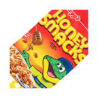 Detailed close-up of the Honey Smacks cereal box design on the socks, highlighting the mascot and cereal pieces.