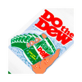 Close-up detail shot of the Mountain Dew can and 'Do the Dew' graphic on the socks.