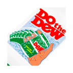 Close-up detail shot of the Mountain Dew can and 'Do the Dew' graphic on the socks.