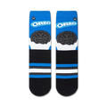 Back view of Oreo and Milk crew socks, showcasing the full design on a black background.
