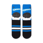 Back view of Oreo and Milk crew socks, showcasing the full design on a black background.