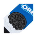 Close-up detail shot of the Oreo cookie graphic on the sock, highlighting the texture and detail.