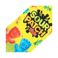 Close-up detail shot focusing on the Sour Patch Kids logo and candy imagery printed on the socks.