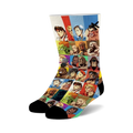 unisex street fighter 2 select your fighter crew socks with colorful character grid pattern.   