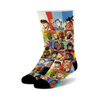 unisex street fighter 2 select your fighter crew socks with colorful character grid pattern.   