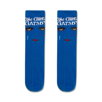 the great gatsby art & literature themed mens & womens unisex blue novelty crew socks