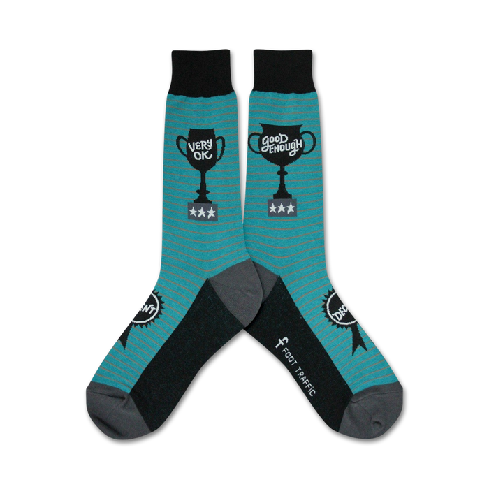crew socks for men with trophy graphic and 