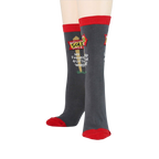 Flatlay showcasing a pair of 'Realtor' socks, highlighting the design detail.
